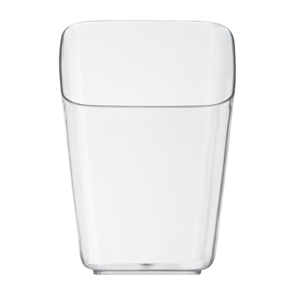 Mini Serve 2 oz Square Clear Plastic Dessert Cup Slanted - 2 1/4'' x 2 1/4'' x 3'' - 100 count box