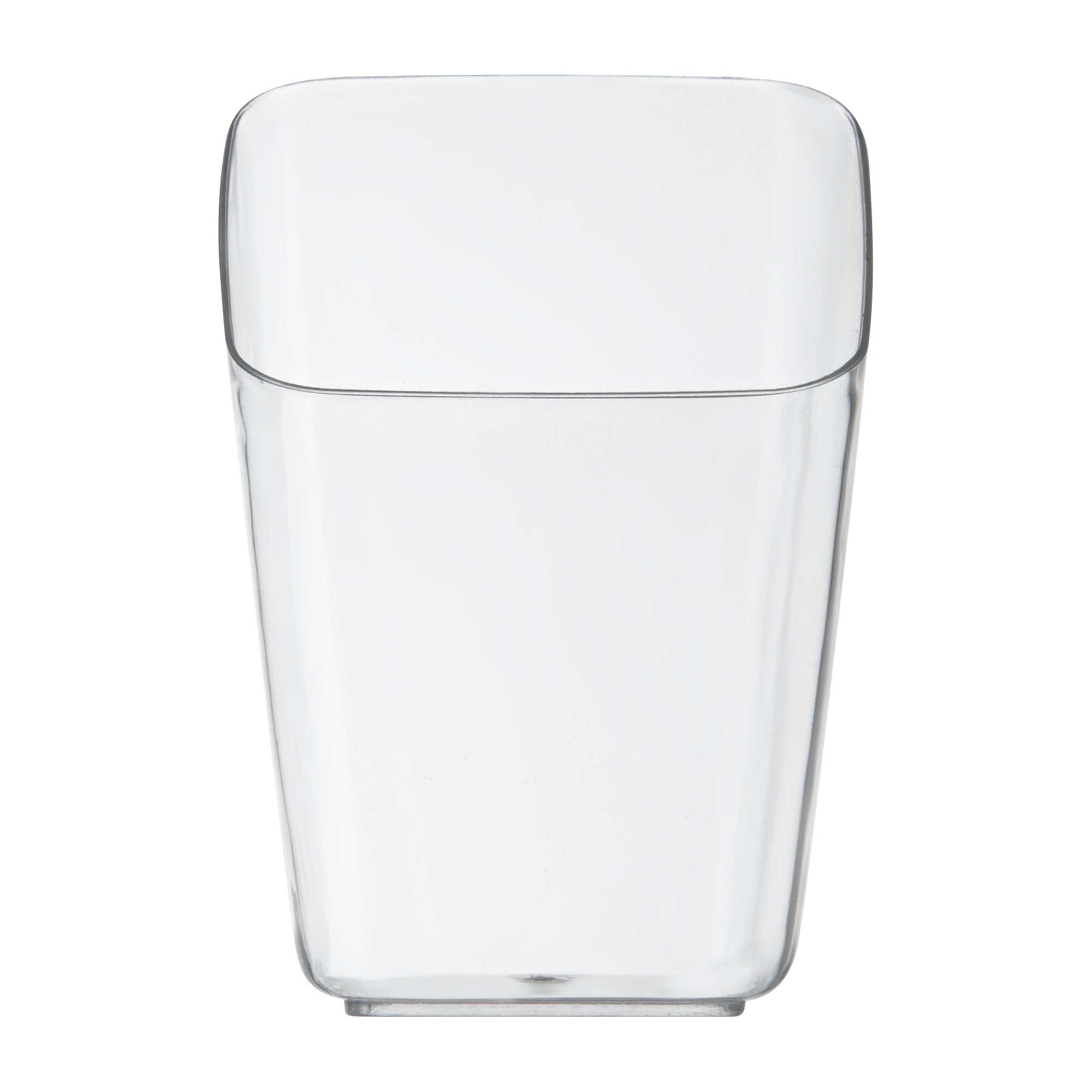 Mini Serve 2 oz Square Clear Plastic Dessert Cup Slanted - 2 1/4'' x 2 1/4'' x 3'' - 100 count box