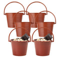 Mini Serve 2 oz Round Brown Plastic Dessert Bucket Cup - 3 1/4'' x 3 1/4'' x 2 1/4'' - 25 count box