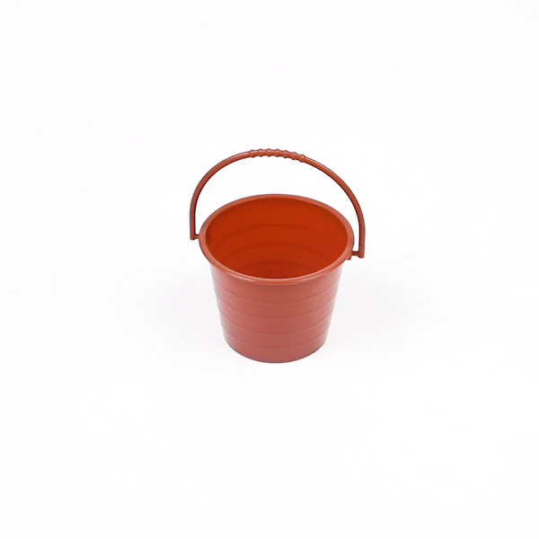 Mini Serve 2 oz Round Brown Plastic Dessert Bucket Cup - 3 1/4'' x 3 1/4'' x 2 1/4'' - 100 count box