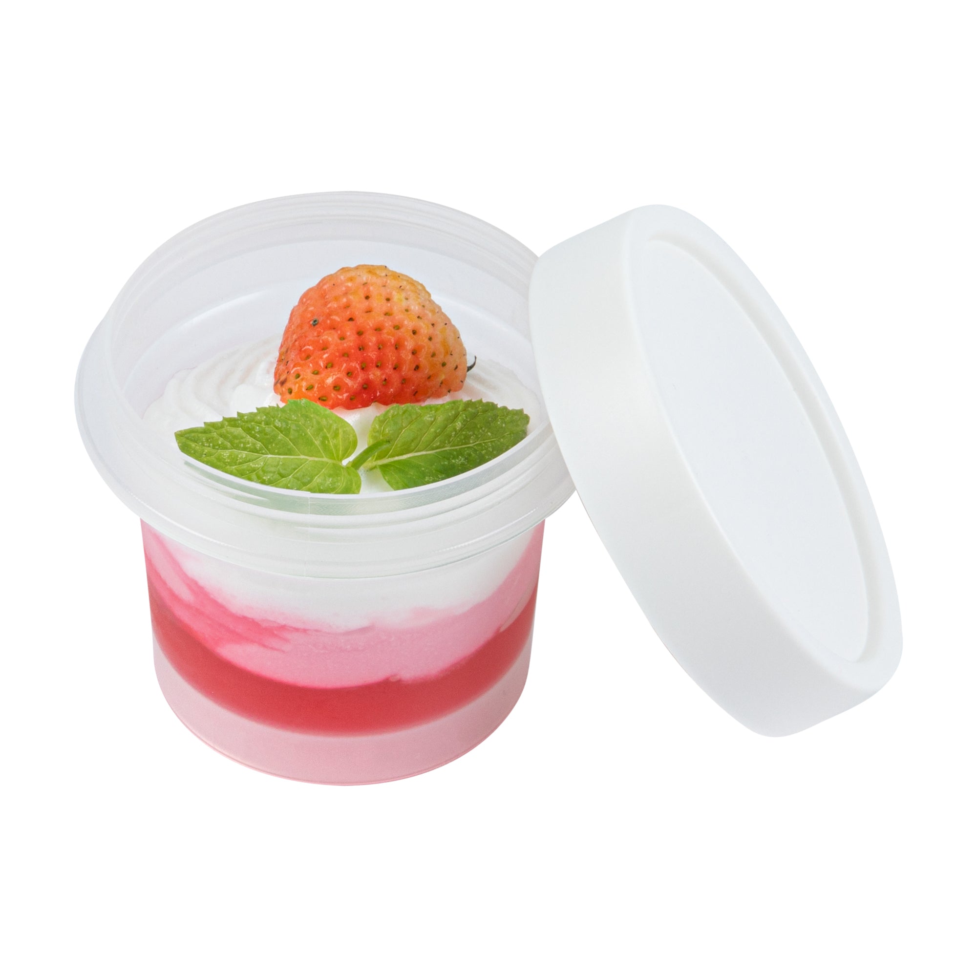 Mini Serve 5 oz Round Clear Plastic Dessert Cup - with Lid - 3'' x 3'' x 2 1/2'' - 25 count box