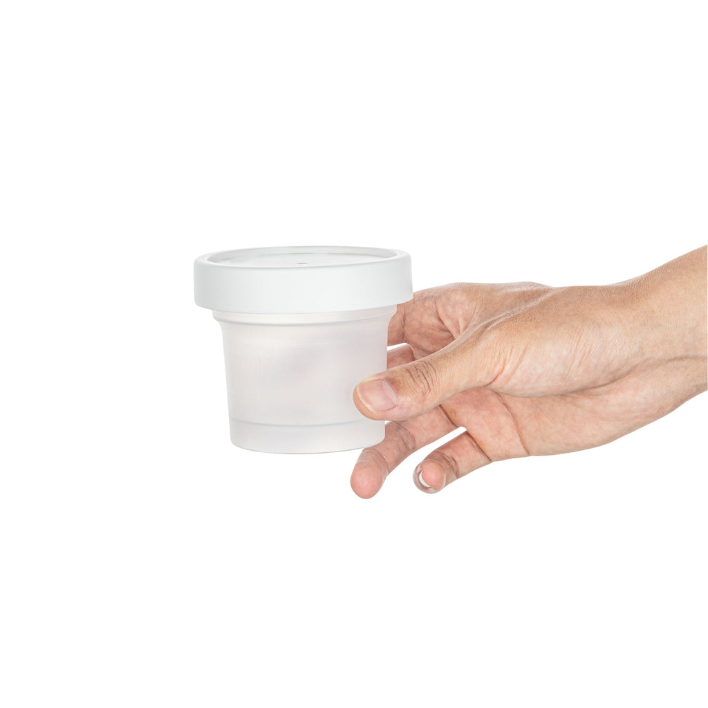 Mini Serve 8 oz Round Clear Plastic Dessert Cup - with Lid - 3 1/2'' x 3 1/2'' x 3'' - 25 count box