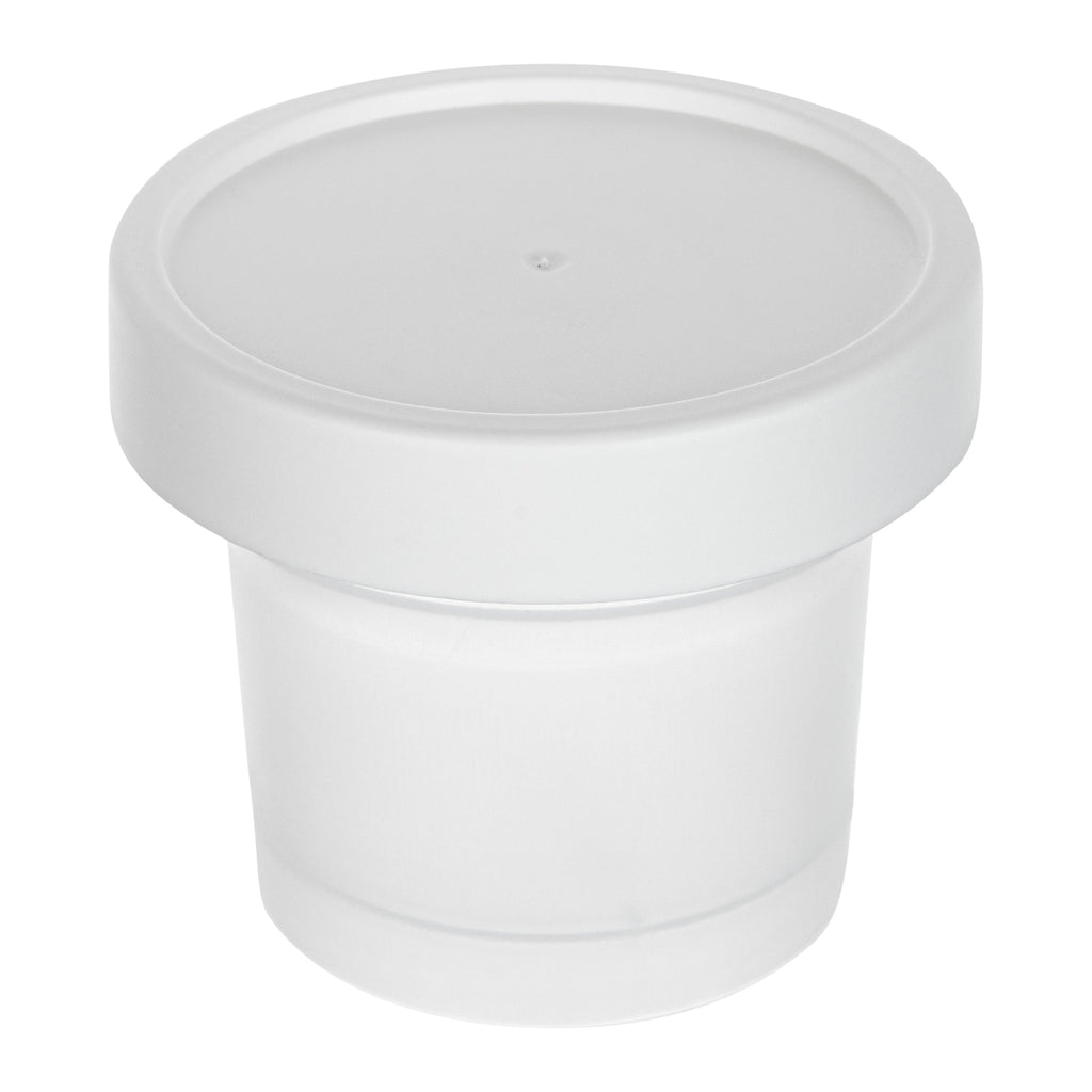 Mini Serve 8 oz Round Clear Plastic Dessert Cup - with Lid - 3 1/2'' x 3 1/2'' x 3'' - 100 count box