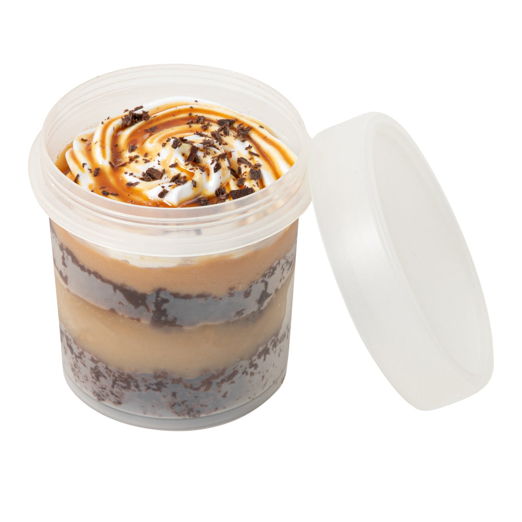 Mini Serve 10 oz Round Clear Plastic Dessert Cup - with Lid - 3 1/2'' x 3 1/2'' x 3 1/2'' - 100 count box