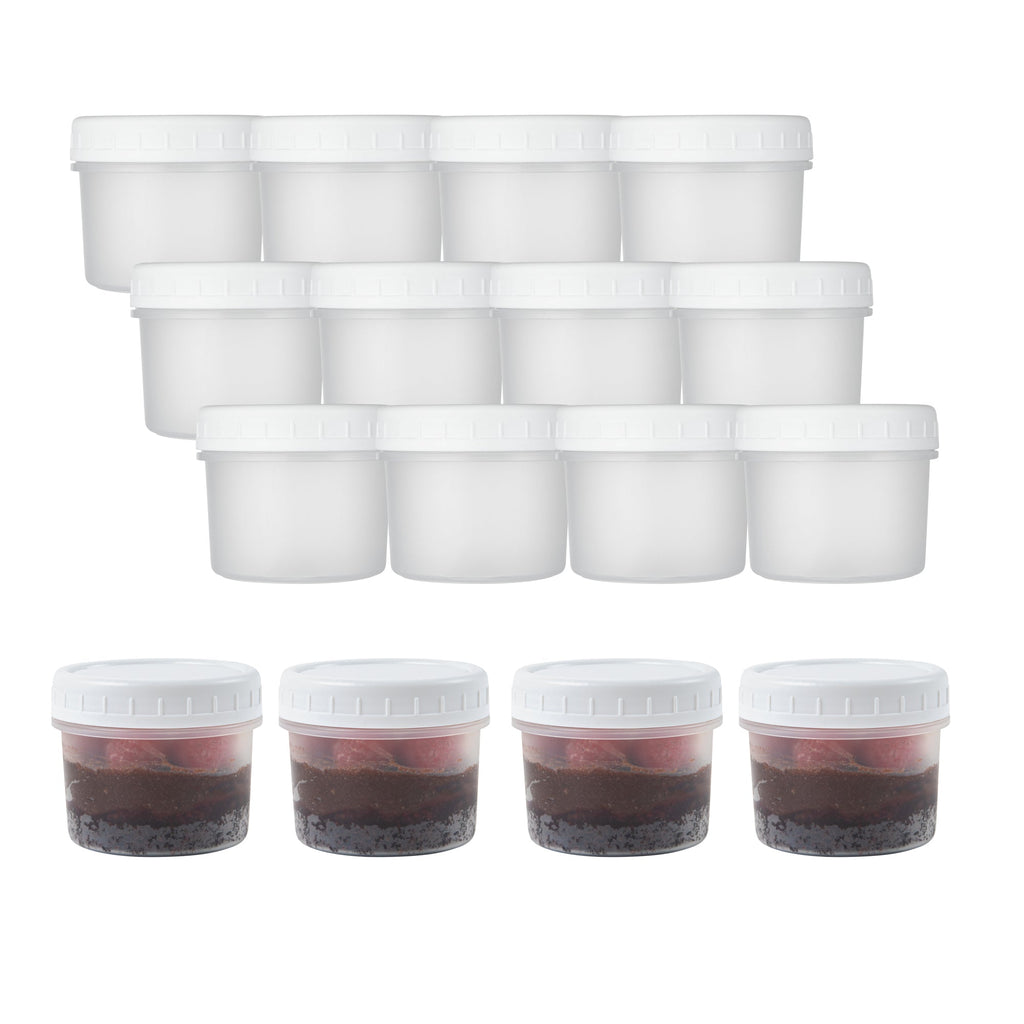 Mini Serve 7 oz Round Clear Plastic Dessert Cup - with Lid - 2 3/4'' x 2 3/4'' x 2 1/2'' - 25 count box