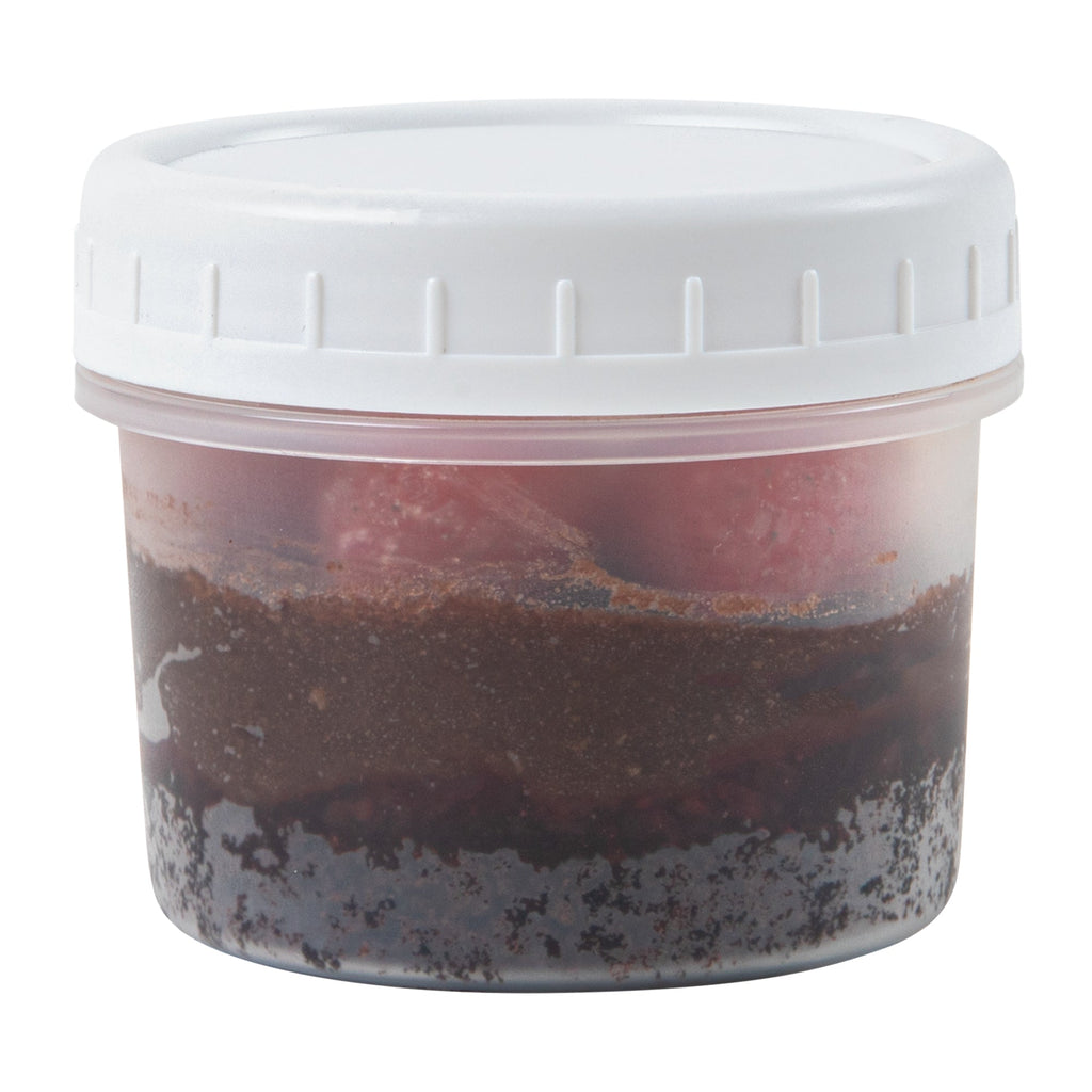Mini Serve 7 oz Round Clear Plastic Dessert Cup - with Lid - 2 3/4'' x 2 3/4'' x 2 1/2'' - 100 count box