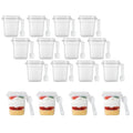 Mini Serve 7 oz Square Clear Plastic Dessert Cup - with Lid and Spoon - 3 1/4'' x 3 1/4'' x 3 1/2'' - 100 count box