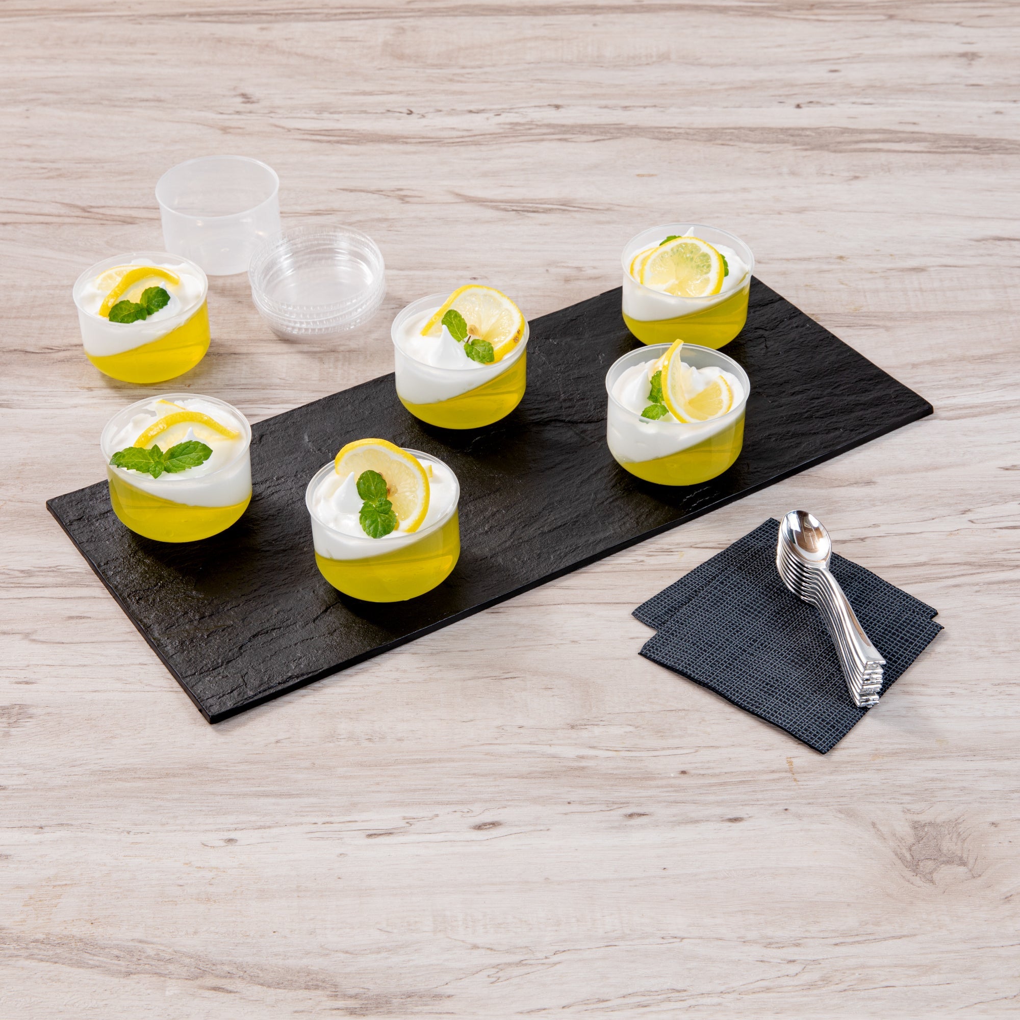 Mini Serve 4 oz Round Clear Plastic Dessert Cup - 2 3/4'' x 2 1/2'' x 1 3/4'' - 25 count box