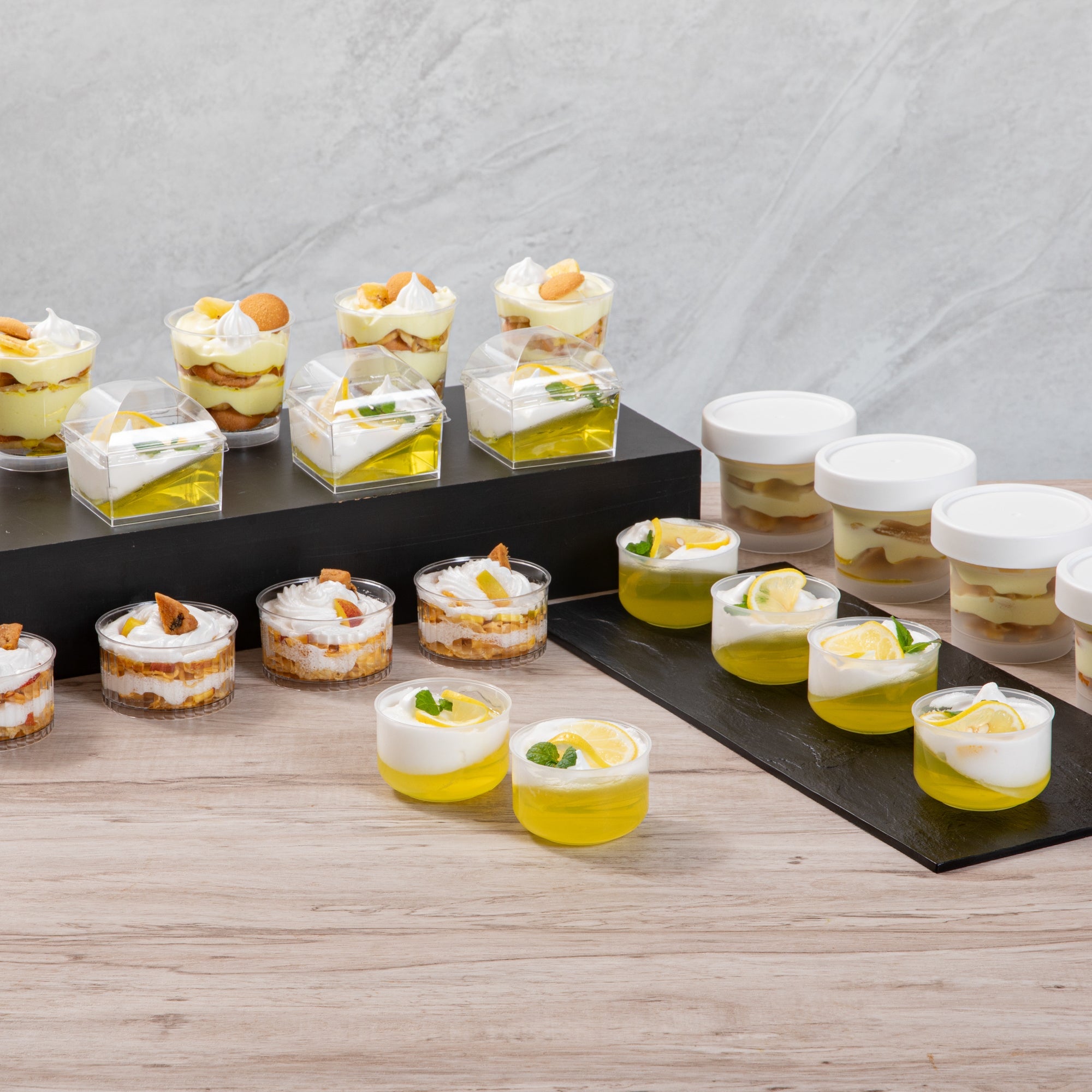 Mini Serve 4 oz Round Clear Plastic Dessert Cup - 2 3/4'' x 2 1/2'' x 1 3/4'' - 100 count box