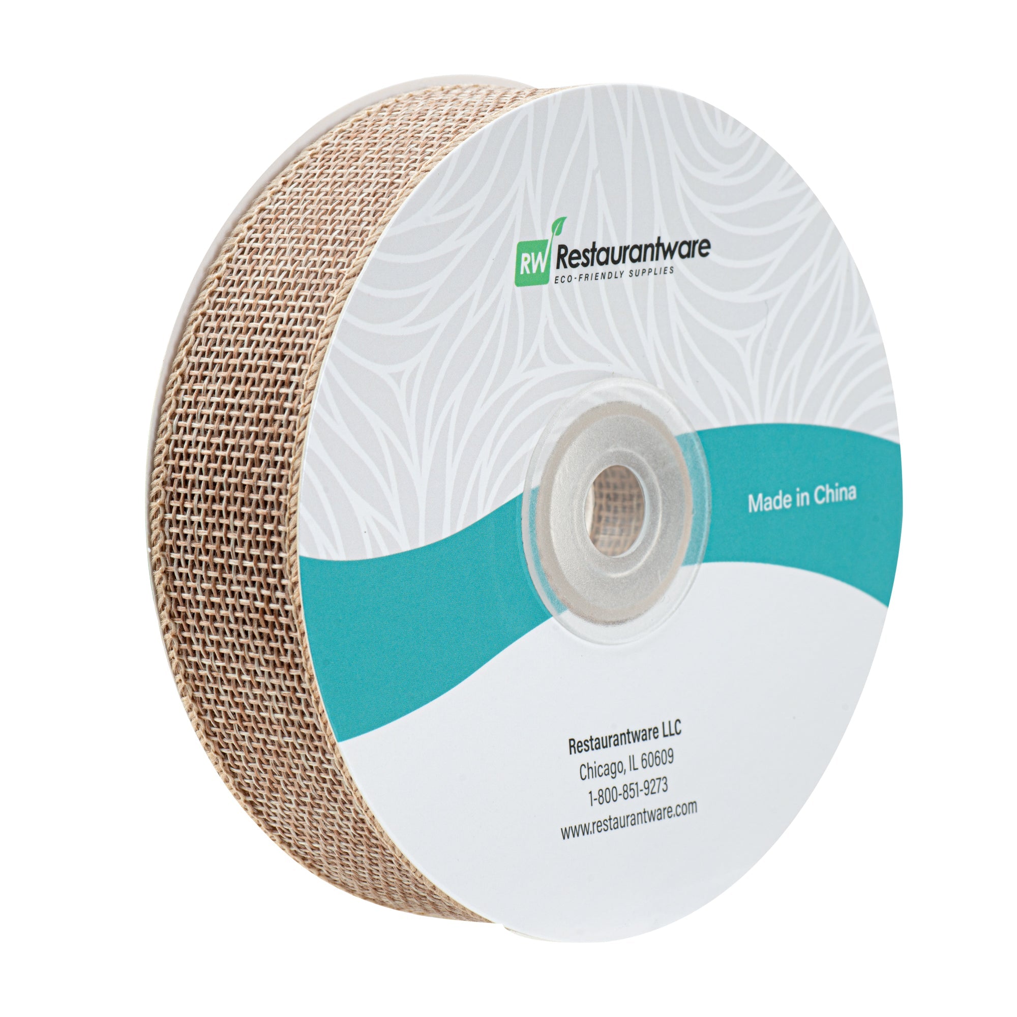 Gift Tek Natural Cotton Linen Ribbon - Single Face - 1" x 10 yds - 1 count box