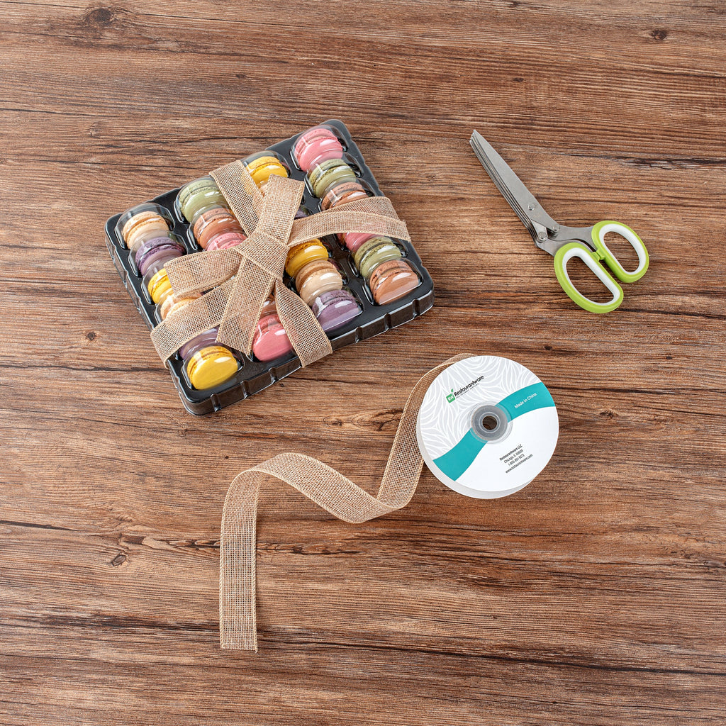 Gift Tek Natural Cotton Linen Ribbon - Single Face - 1" x 10 yds - 10 count box