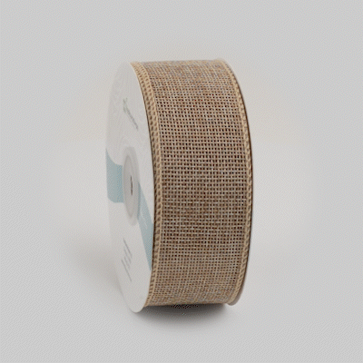 Gift Tek Natural Cotton Linen Ribbon - Single Face - 1 1/2" x 10 yds - 10 count box