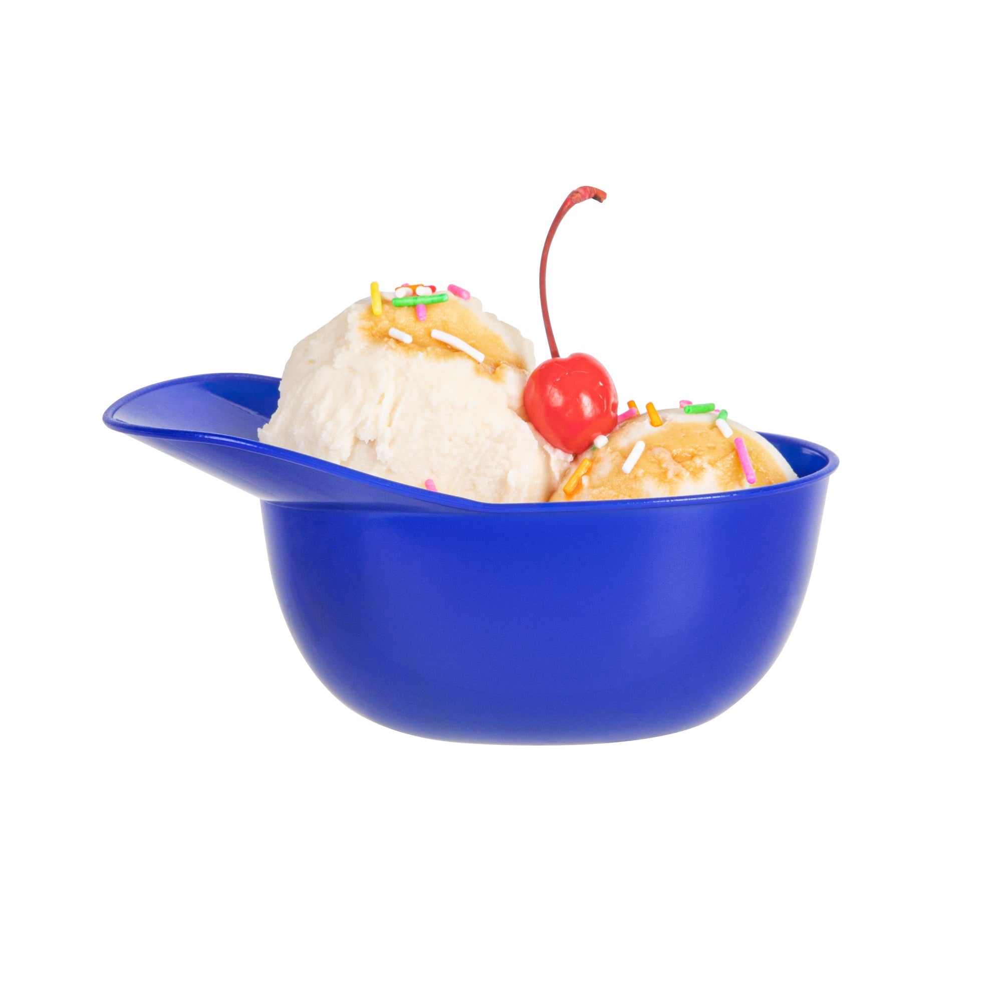 Mini Serve 8 oz Blue Plastic Baseball Helmet Ice Cream / Snack Bowl - 10 count box