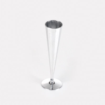 Bev Tek 5 oz Mirrored Plastic Champagne Flute - Vertical Cut - 2" x 2" x 8 1/2" - 25 count box