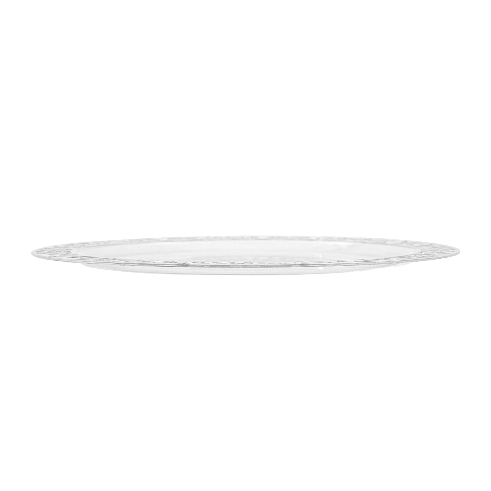 Maxi Serve Round Clear Plastic Plate - with Lace Rim - 11 3/4" x 11 3/4" - 25 count box