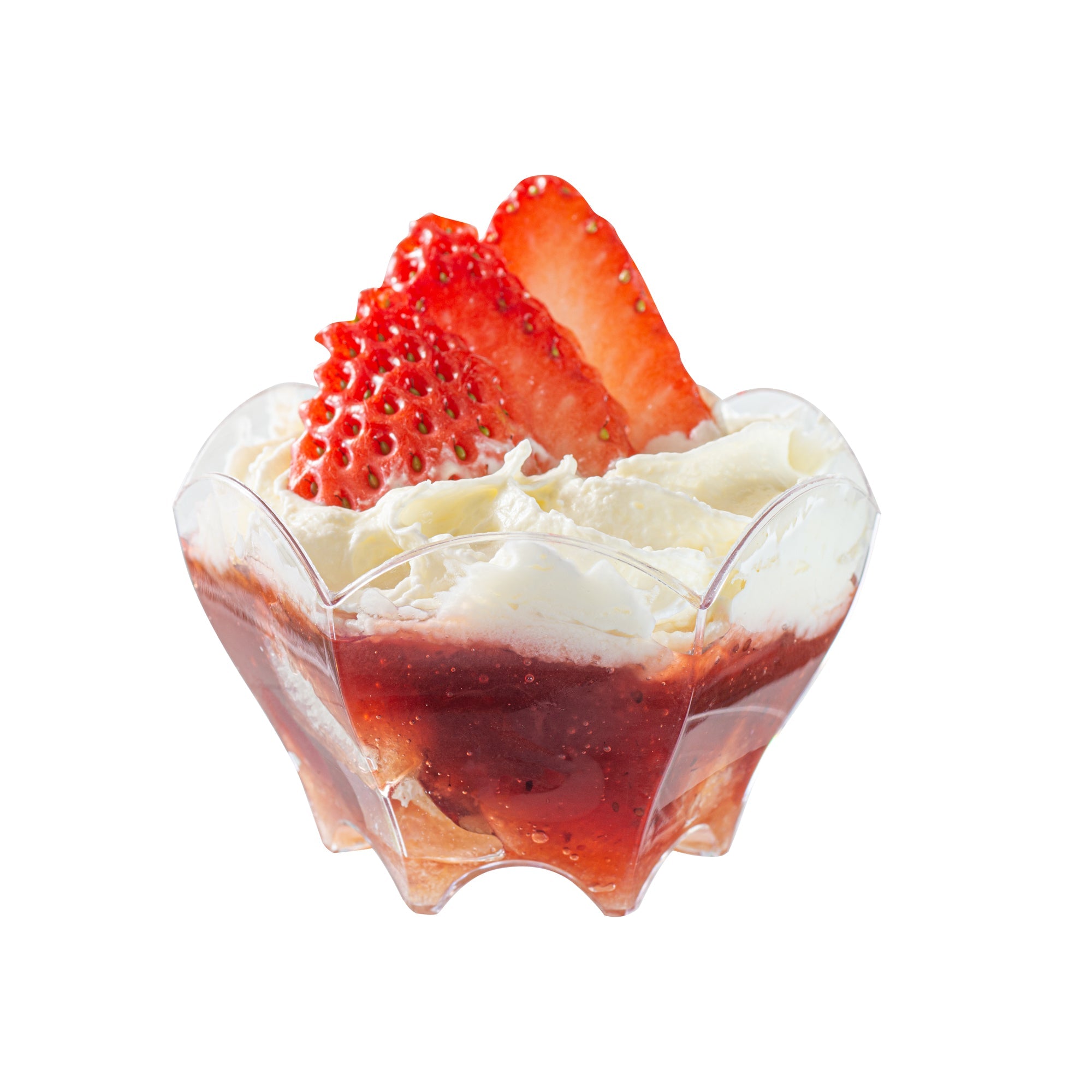 Mini Serve 2 oz Clear Plastic Flower Cup - 2 3/4" x 2 1/2" x 1 3/4" - 25 count box