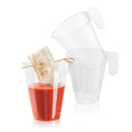 Mini Serve 2 oz Clear Plastic Cup - with Handle - 2 3/4" x 2 3/4" x 3 1/4" - 25 count box