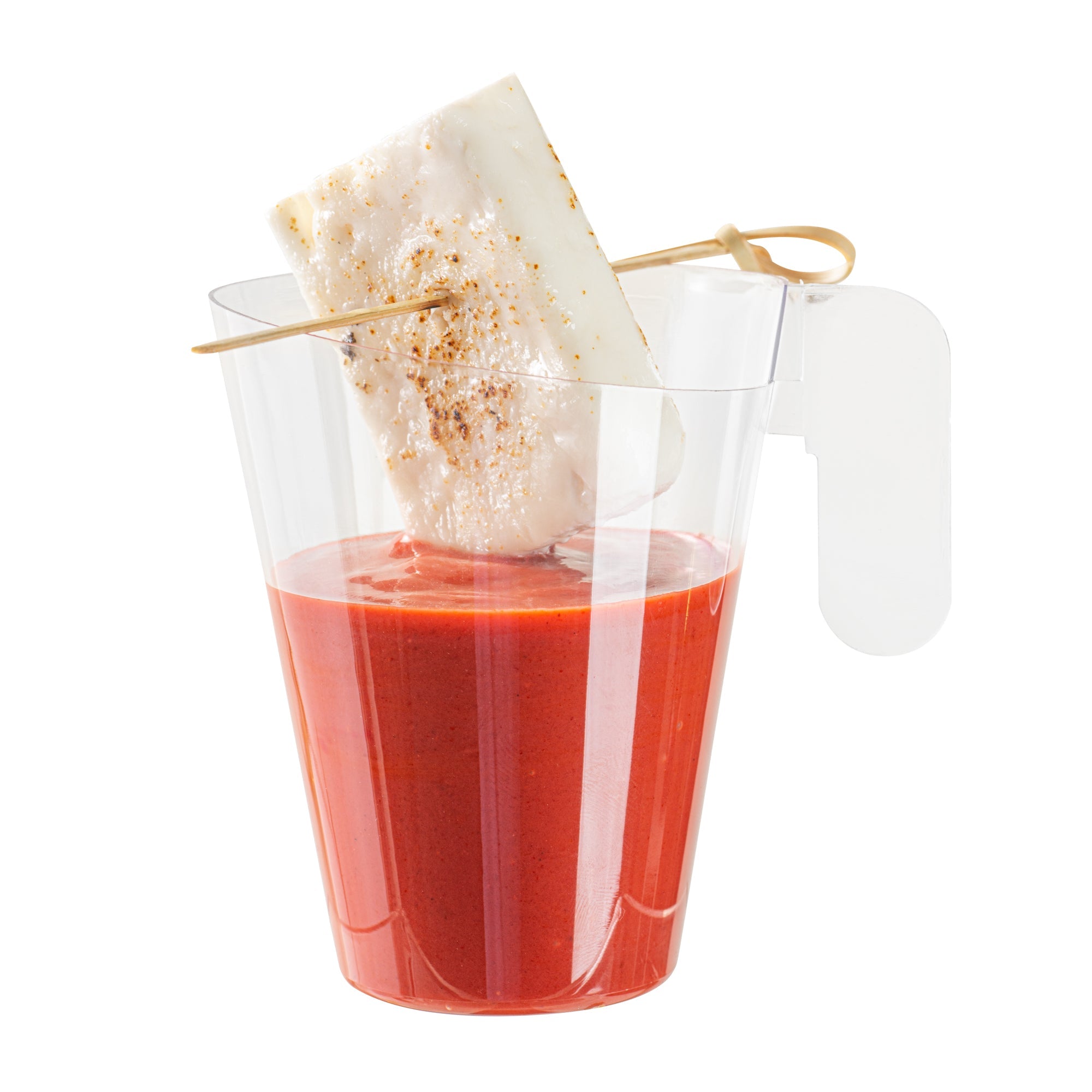 Mini Serve 2 oz Clear Plastic Cup - with Handle - 2 3/4" x 2 3/4" x 3 1/4" - 25 count box