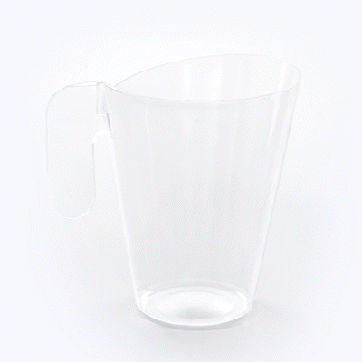 Mini Serve 2 oz Clear Plastic Cup - with Handle - 2 3/4" x 2 3/4" x 3 1/4" - 100 count box