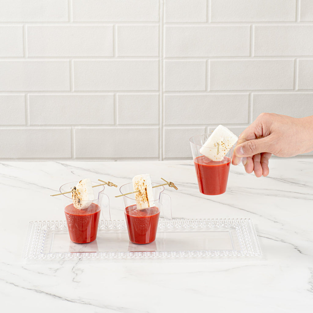 Mini Serve 2 oz Clear Plastic Cup - with Handle - 2 3/4" x 2 3/4" x 3 1/4" - 100 count box