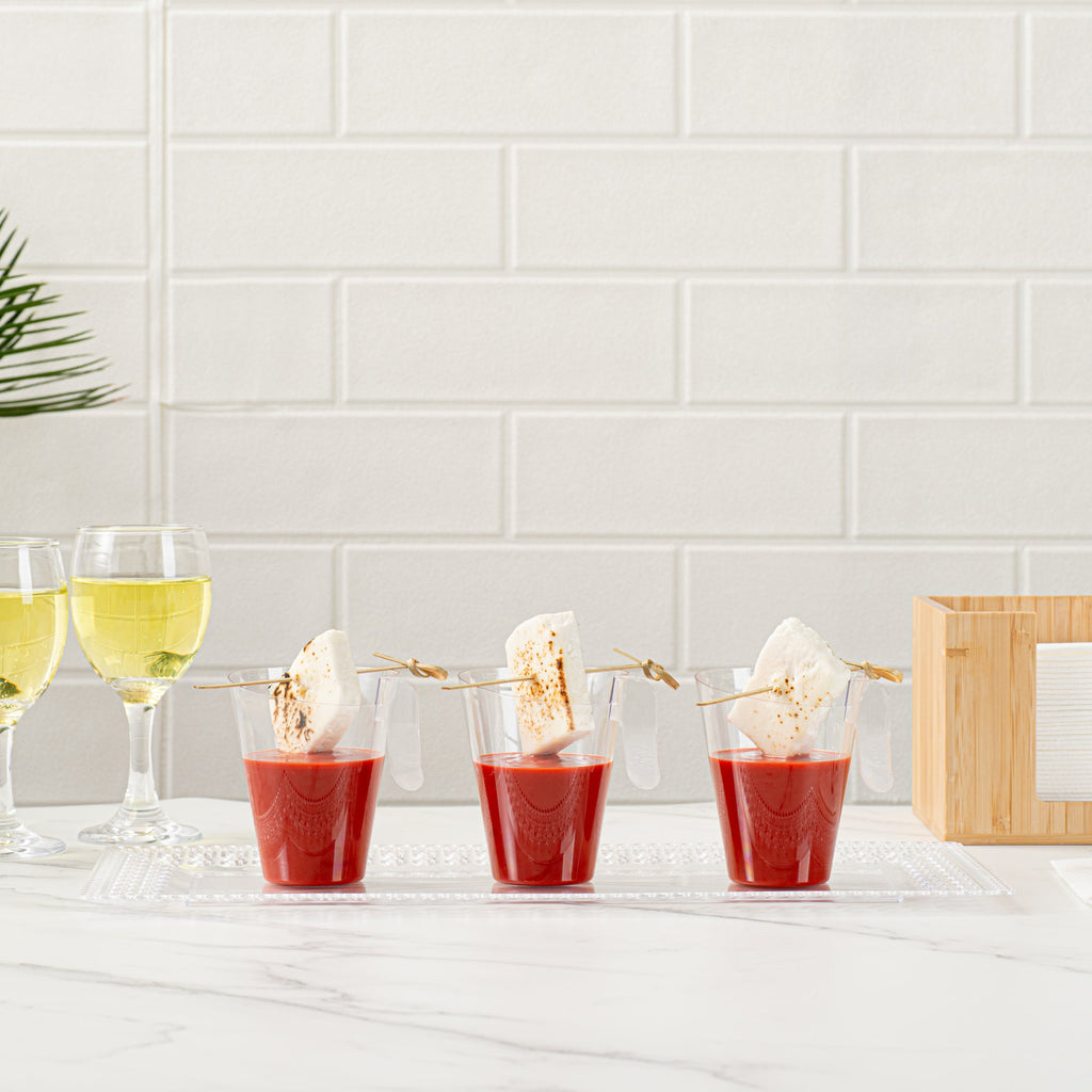 Mini Serve 2 oz Clear Plastic Cup - with Handle - 2 3/4" x 2 3/4" x 3 1/4" - 100 count box