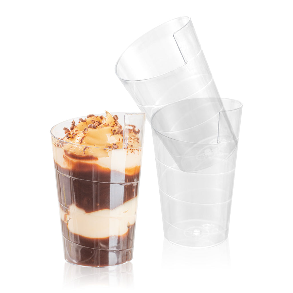 Mini Serve 2 oz Clear Plastic Spiral Cup - 1 3/4" x 1 3/4" x 2 3/4" - 25 count box