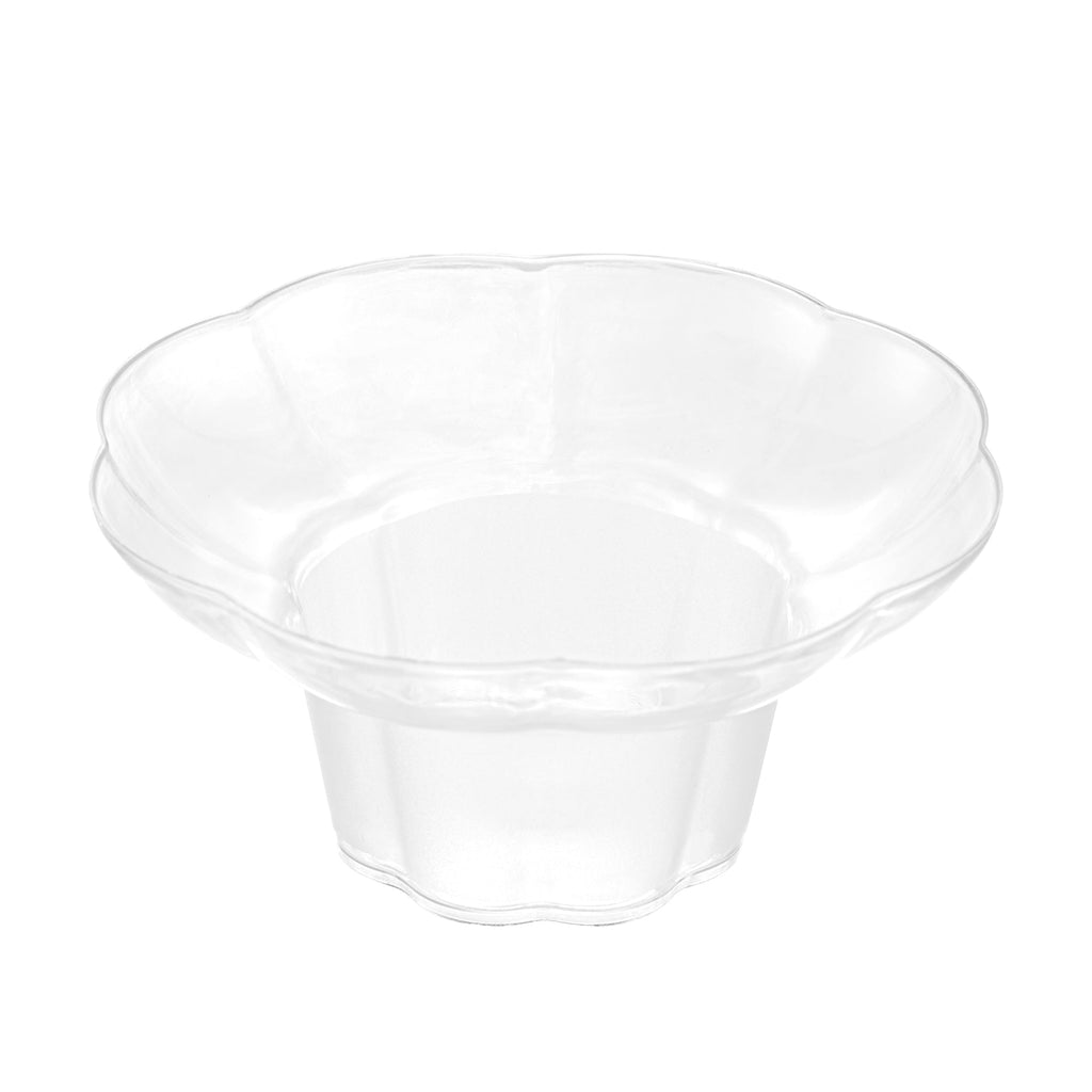 Mini Serve 3 oz Clear Plastic Flower Bowl - 4" x 4" x 2" - 25 count box