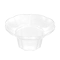 Mini Serve 3 oz Clear Plastic Flower Bowl - 4" x 4" x 2" - 25 count box