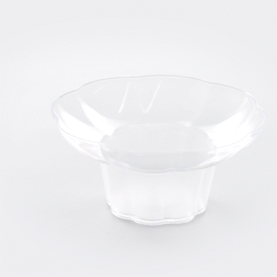 Mini Serve 3 oz Clear Plastic Flower Bowl - 4" x 4" x 2" - 25 count box
