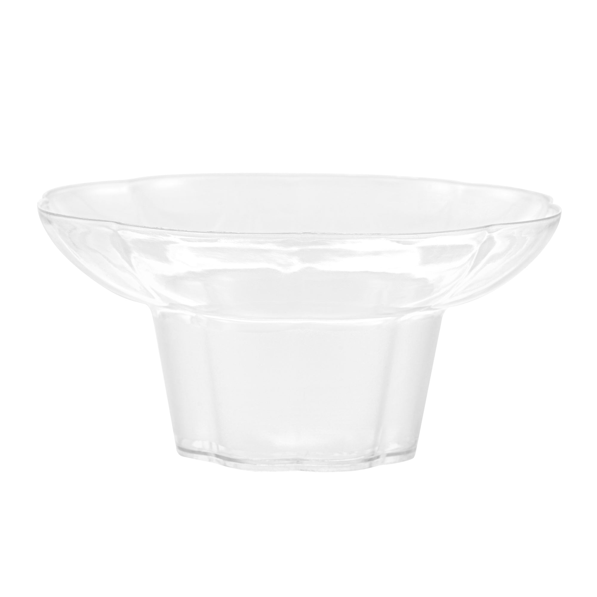 Mini Serve 3 oz Clear Plastic Flower Bowl - 4" x 4" x 2" - 25 count box