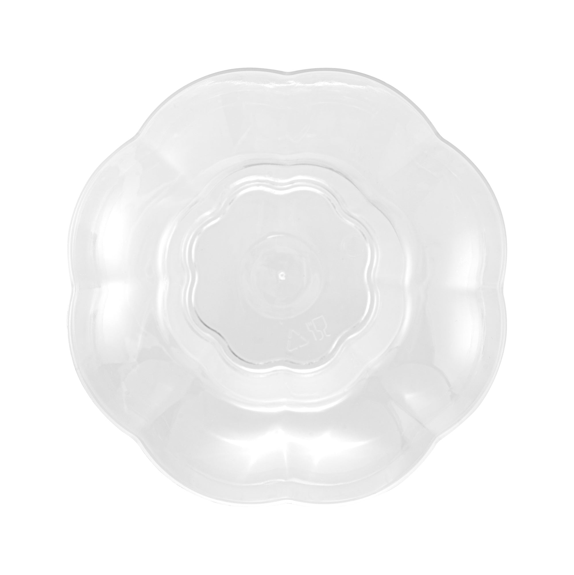 Mini Serve 3 oz Clear Plastic Flower Bowl - 4" x 4" x 2" - 25 count box