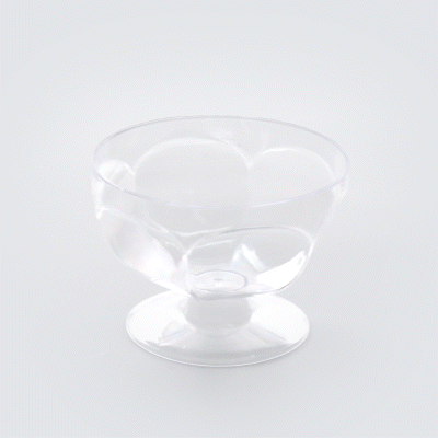 Mini Serve 3 oz Clear Plastic Footed Bowl - 3" x 3" x 2 1/4" - 100 count box