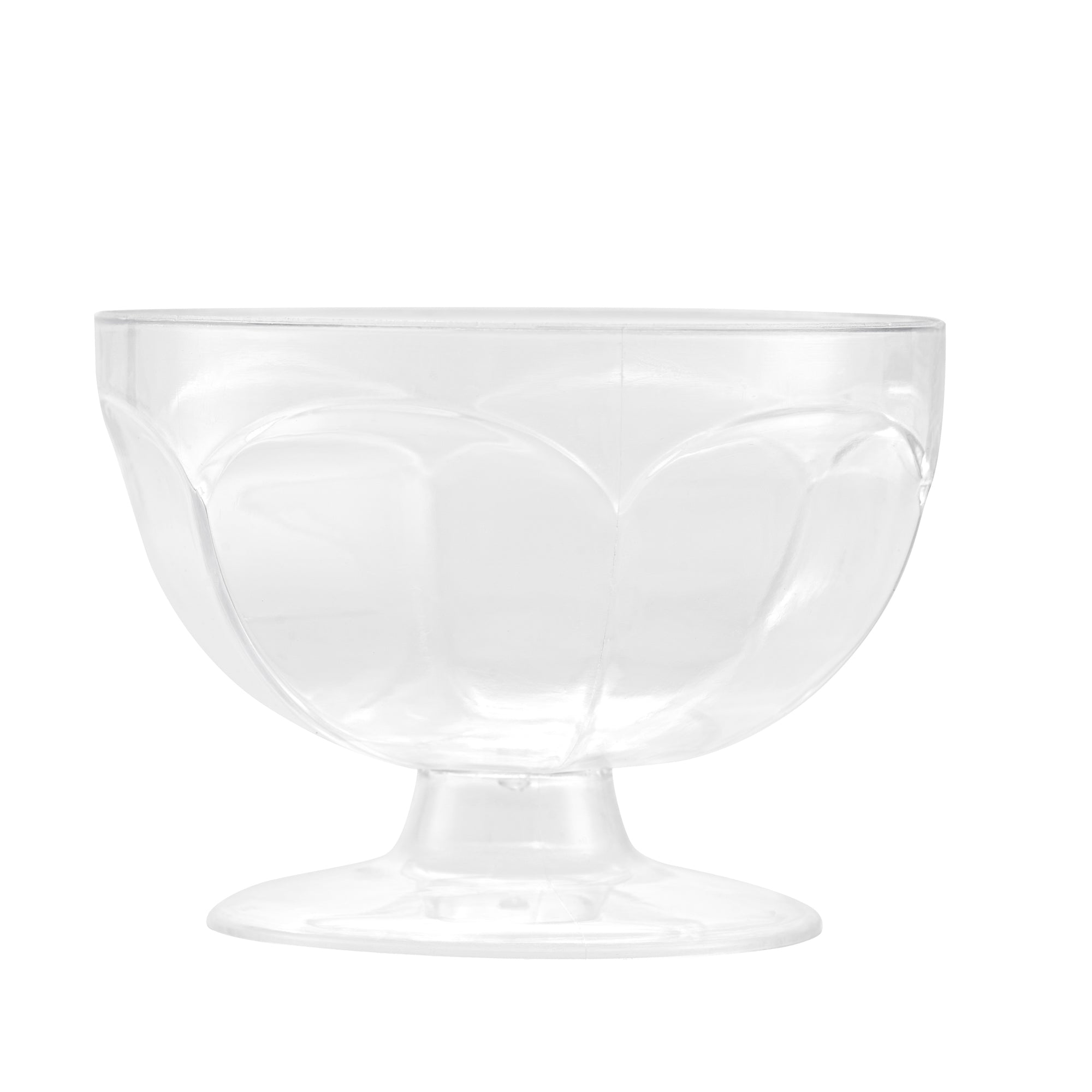 Mini Serve 3 oz Clear Plastic Footed Bowl - 3" x 3" x 2 1/4" - 100 count box