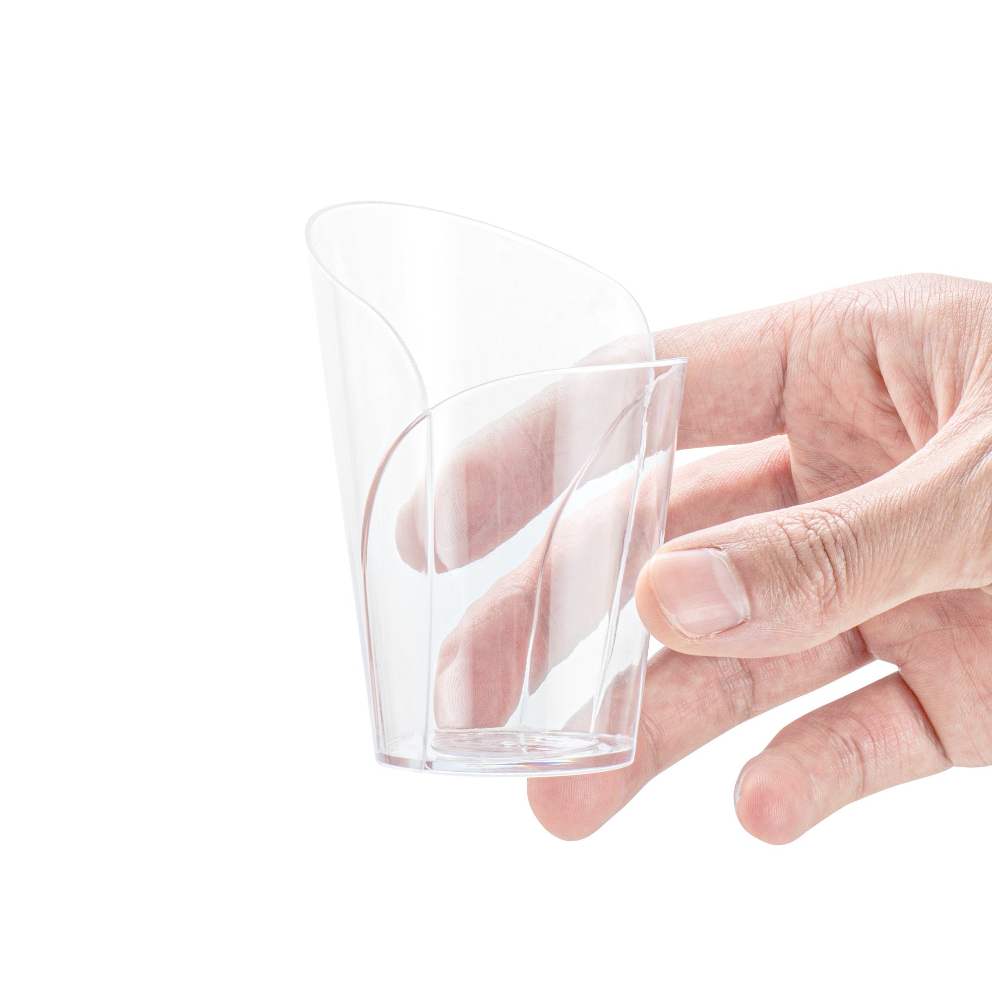 Mini Serve 2 oz Clear Plastic Rose Cup - 2 1/2" x 2 1/4" x 3 1/2" - 25 count box