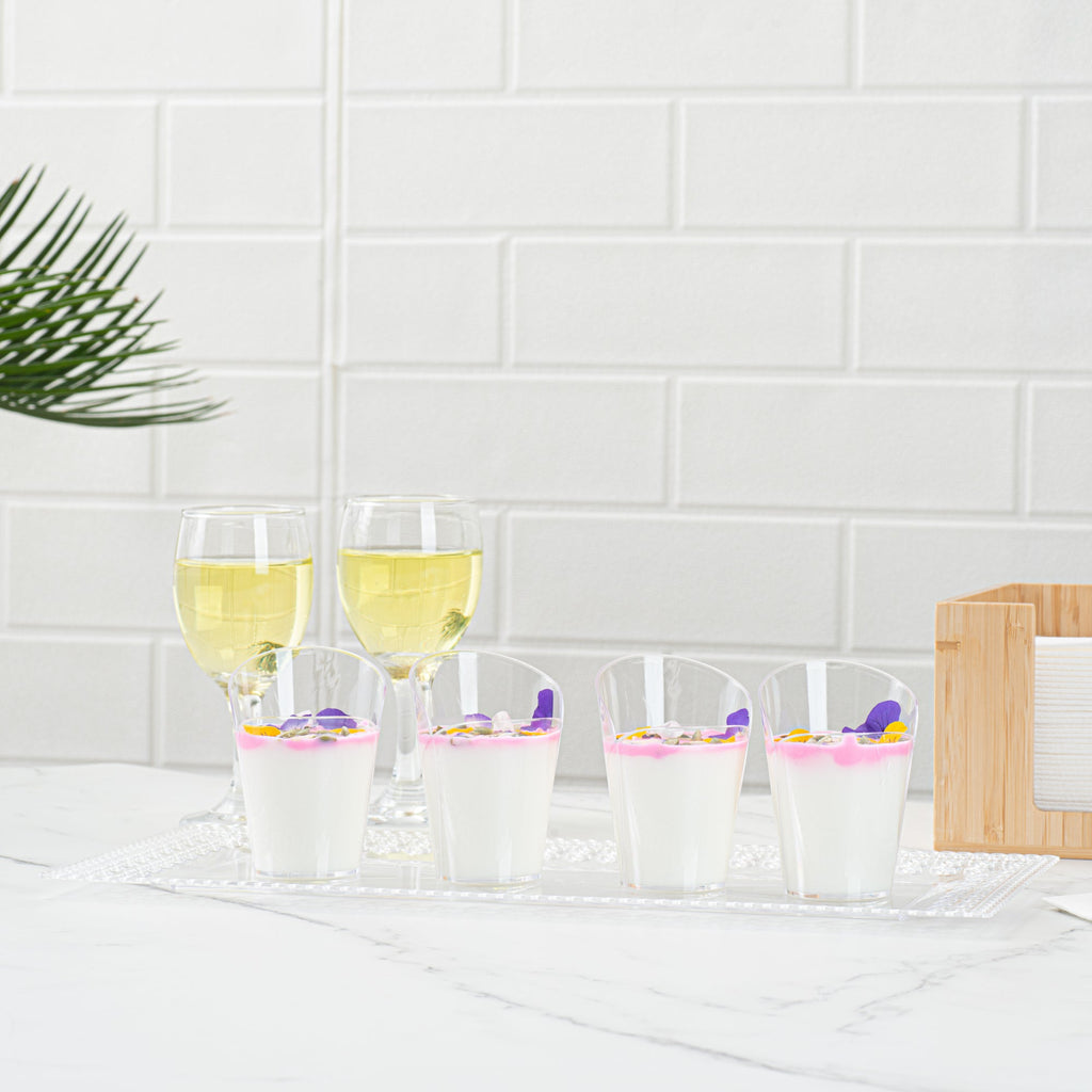 Mini Serve 2 oz Clear Plastic Rose Cup - 2 1/2" x 2 1/4" x 3 1/2" - 25 count box