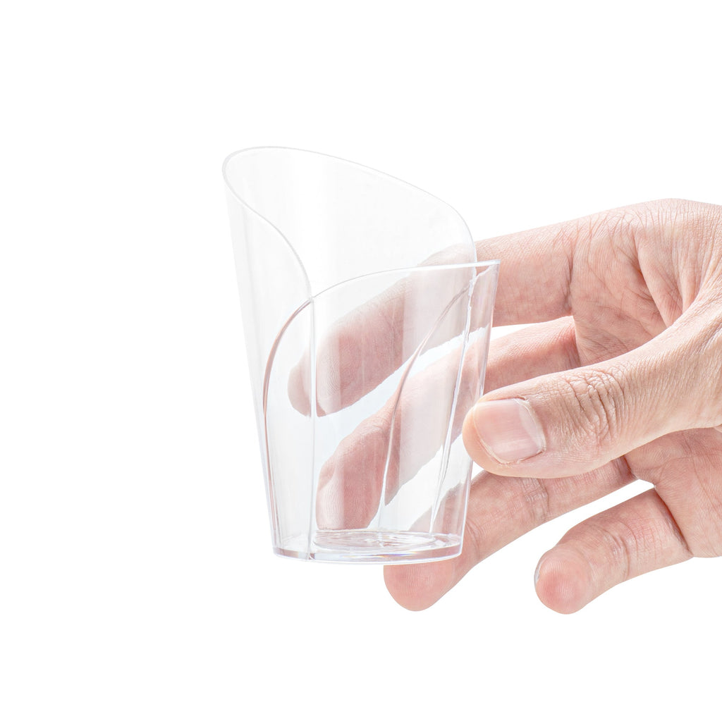 Mini Serve 2 oz Clear Plastic Rose Cup - 2 1/2" x 2 1/4" x 3 1/2" - 100 count box
