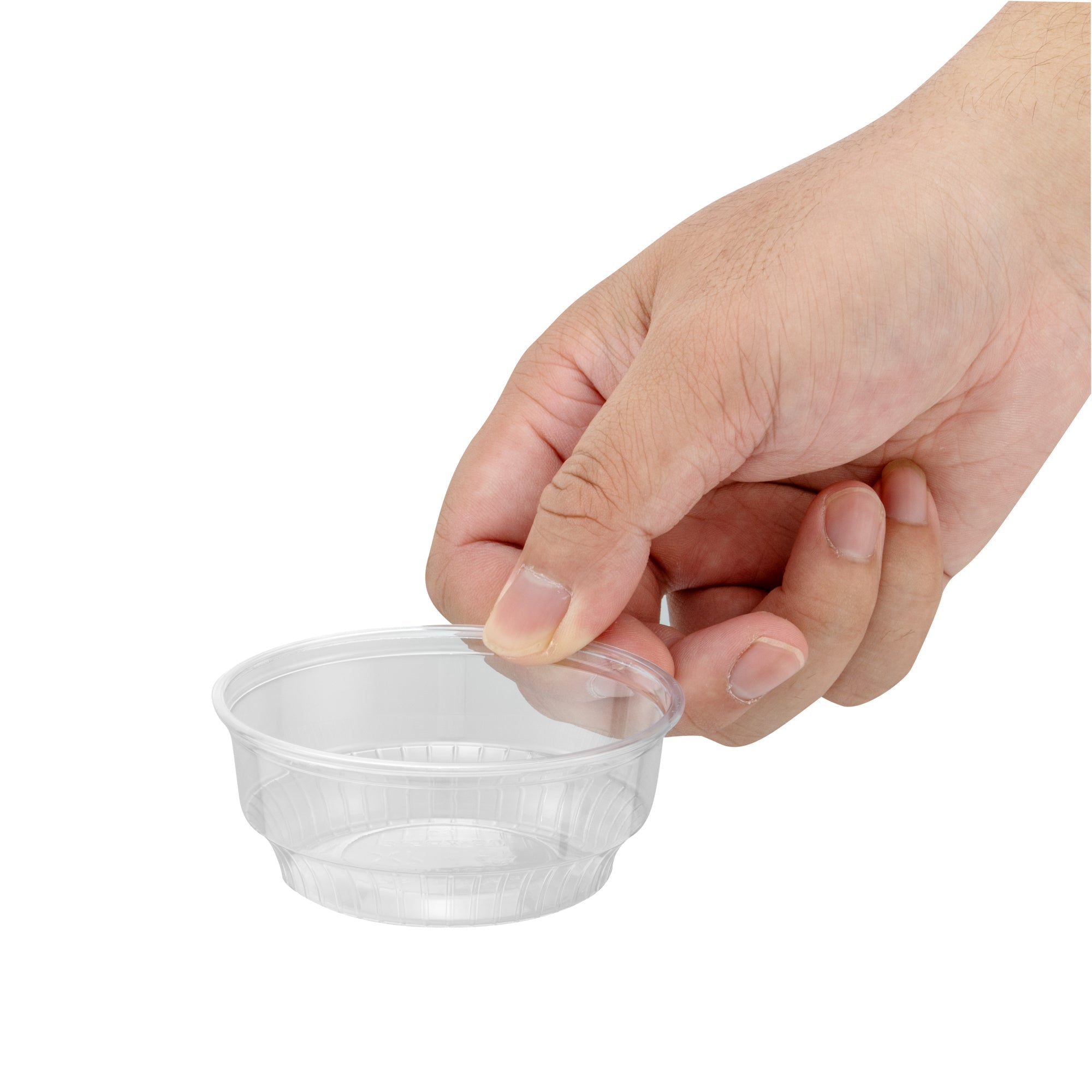 Chef 101 4 oz Round Clear Plastic Dessert Cup - 3 1/4" x 3 1/4" x 1 1/2" - 500 count box