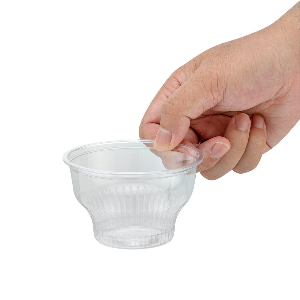Chef 101 8 oz Round Clear Plastic Dessert Cup - 3 3/4" x 3 3/4" x 2 1/2" - 50 count box