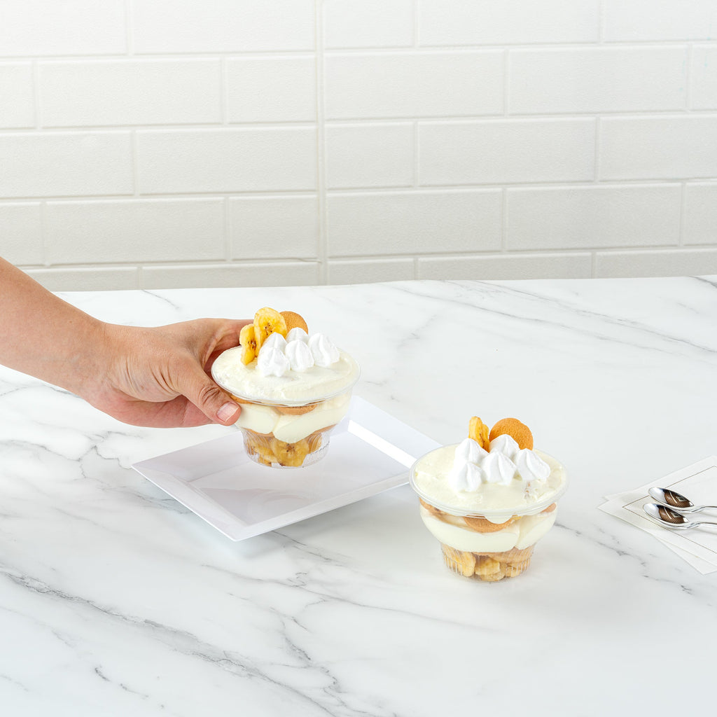 Chef 101 8 oz Round Clear Plastic Dessert Cup - 3 3/4" x 3 3/4" x 2 1/2" - 500 count box