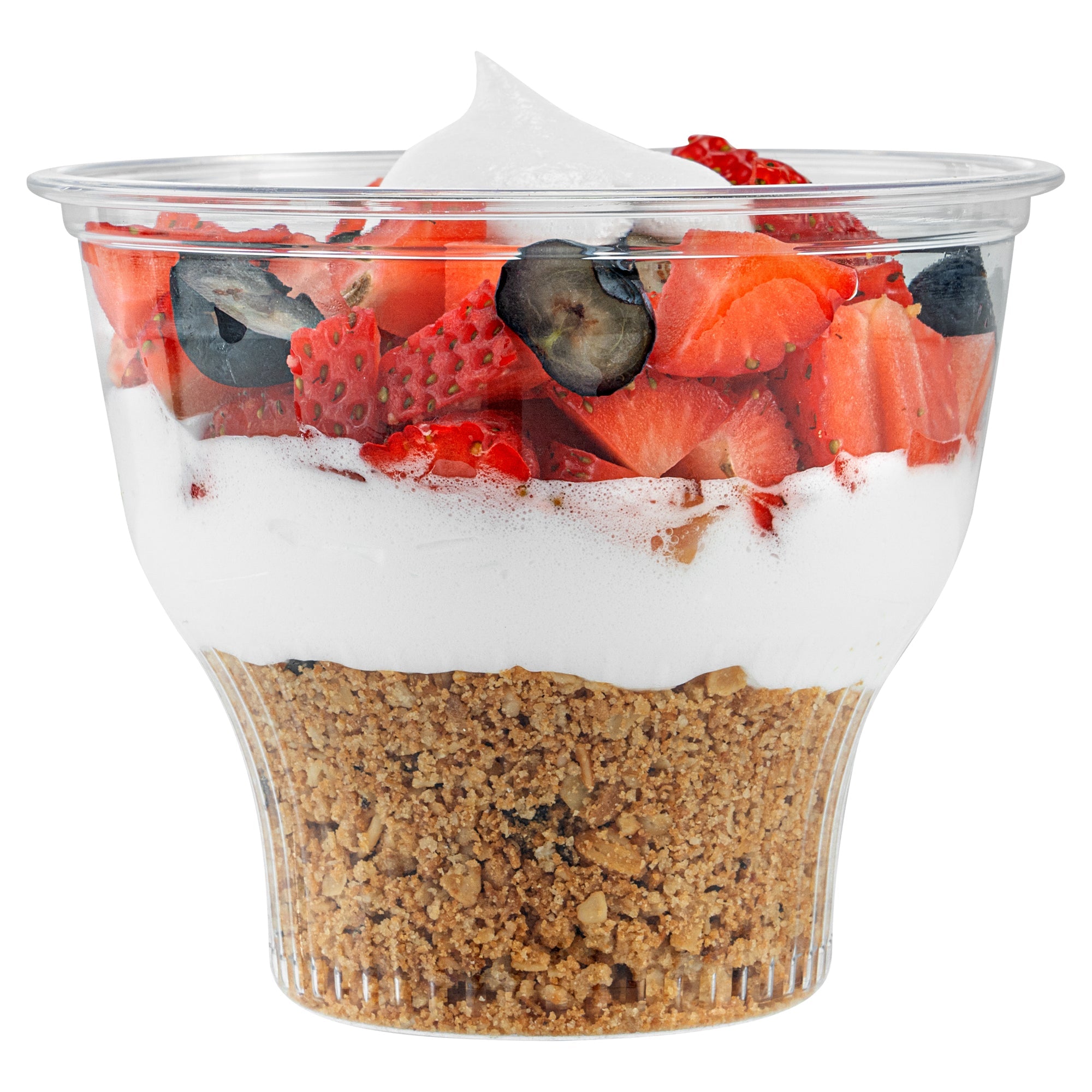 Chef 101 14 oz Round Clear Plastic Dessert Cup - 3 3/4" x 3 3/4" x 3 1/2" - 50 count box