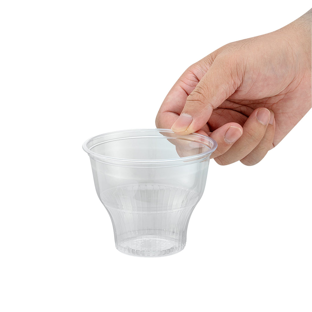 Chef 101 14 oz Round Clear Plastic Dessert Cup - 3 3/4" x 3 3/4" x 3 1/2" - 50 count box