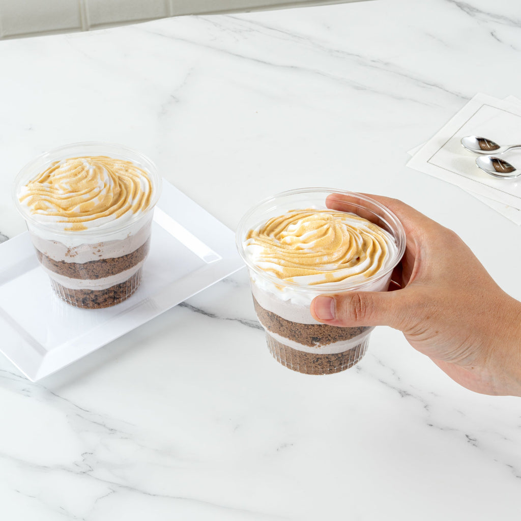 Chef 101 12 oz Round Clear Plastic Dessert Cup - 3 3/4" x 3 3/4" x 3 1/4" - 50 count box