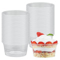 Chef 101 6 oz Round Clear Plastic Dessert Cup - 3 3/4" x 3 3/4" x 1 3/4" - 50 count box