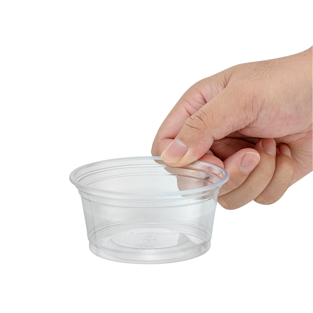 Chef 101 6 oz Round Clear Plastic Dessert Cup - 3 3/4" x 3 3/4" x 1 3/4" - 50 count box
