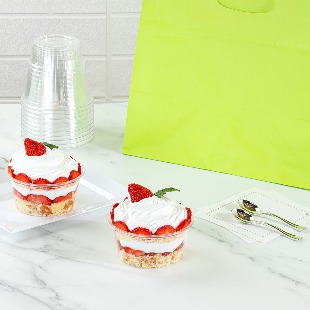 Chef 101 6 oz Round Clear Plastic Dessert Cup - 3 3/4" x 3 3/4" x 1 3/4" - 50 count box
