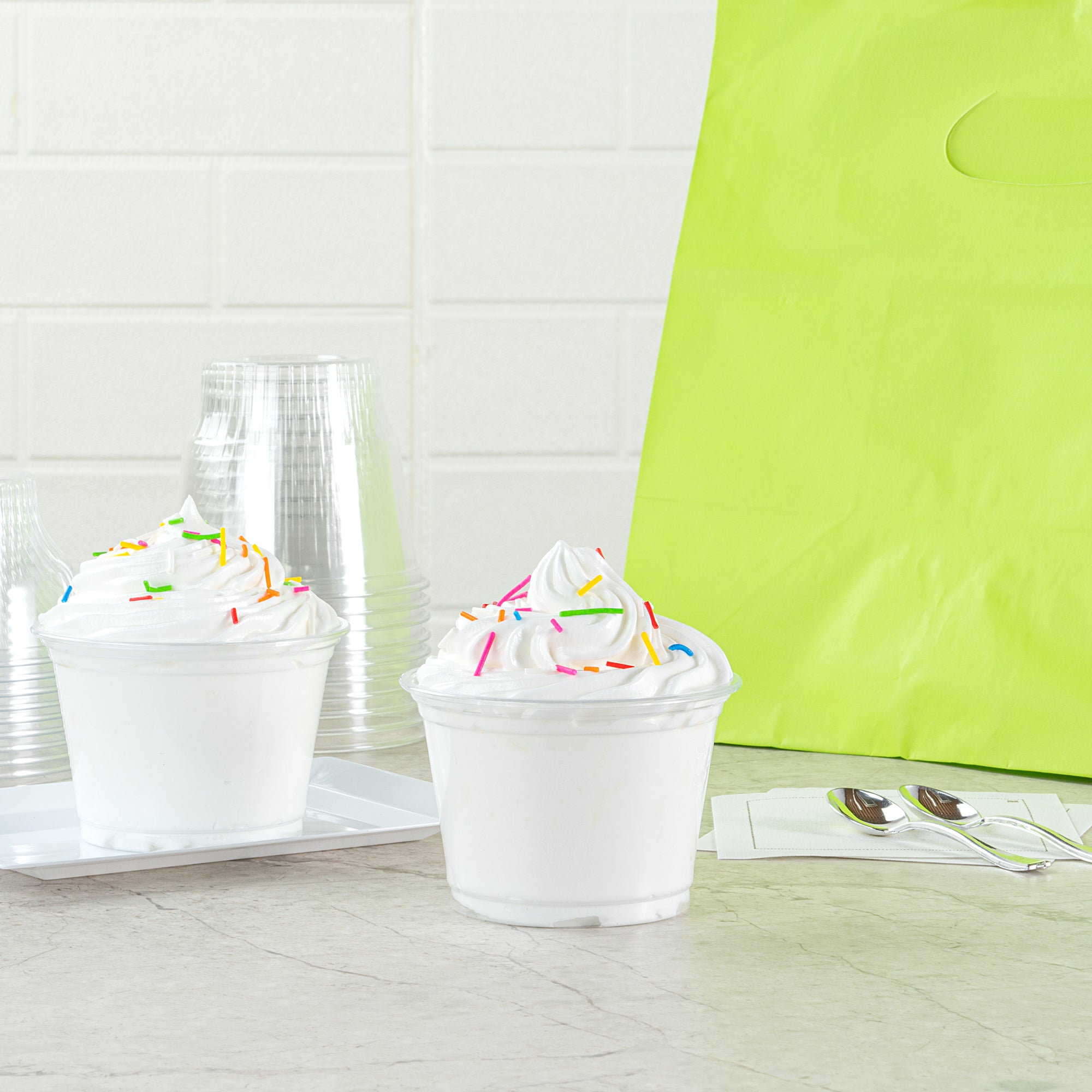 Chef 101 9 oz Round Clear Plastic Dessert Cup - 3 3/4" x 3 3/4" x 2 3/4" - 50 count box