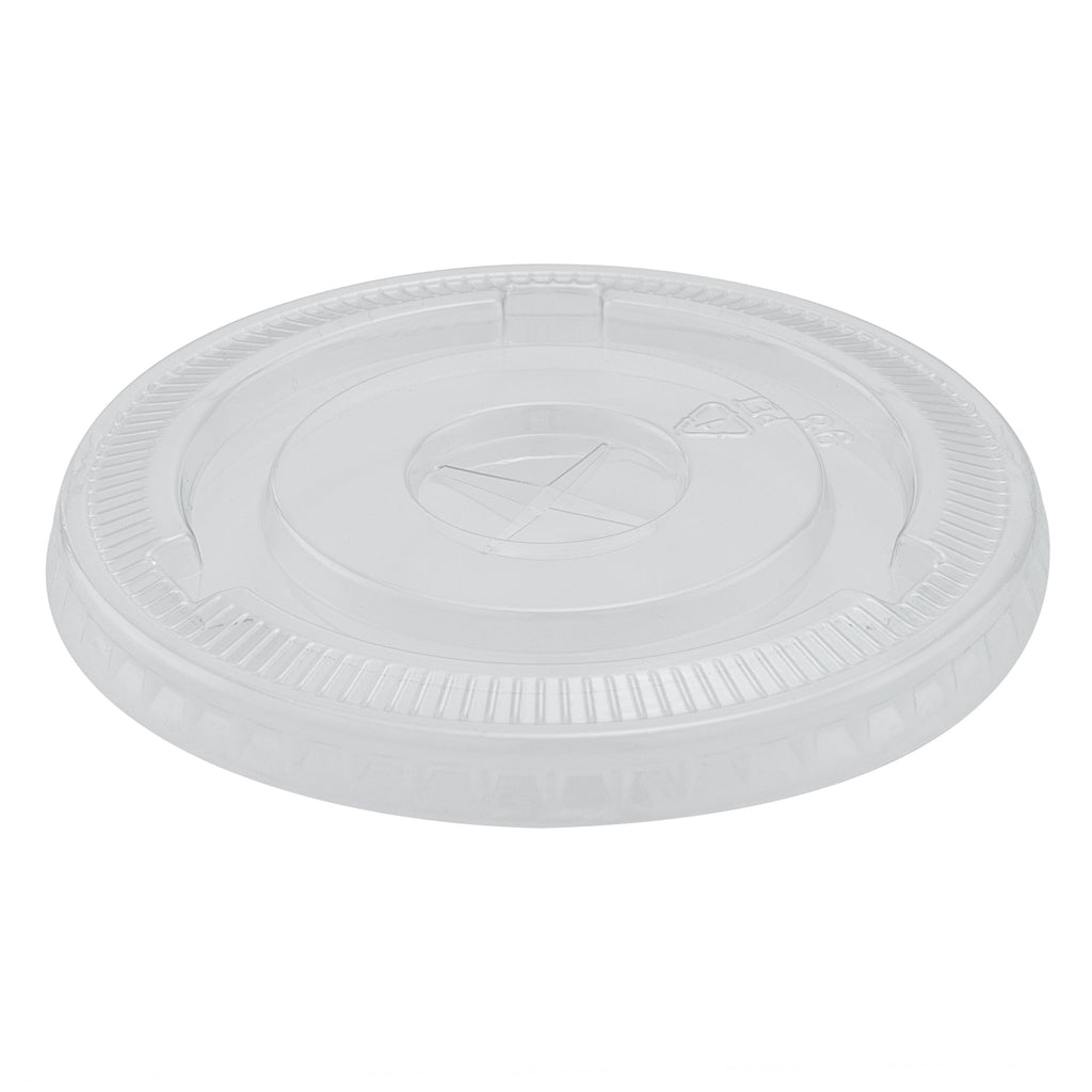Chef 101 Round Clear Plastic Flat Lid - Fits Plastic Dessert Cup - 3 3/4" x 3 3/4" - 50 count box