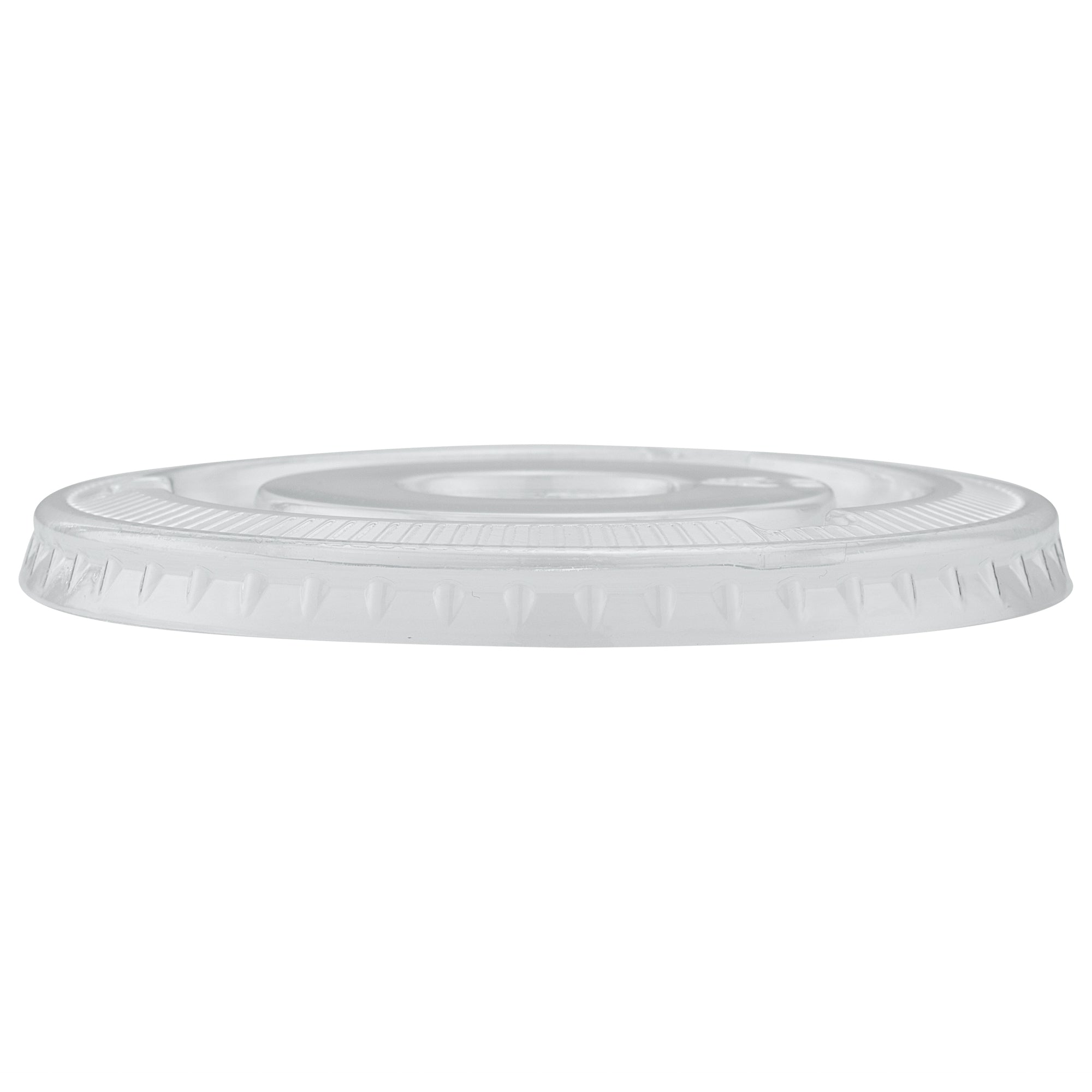 Chef 101 Round Clear Plastic Flat Lid - Fits Plastic Dessert Cup - 3 3/4" x 3 3/4" - 50 count box