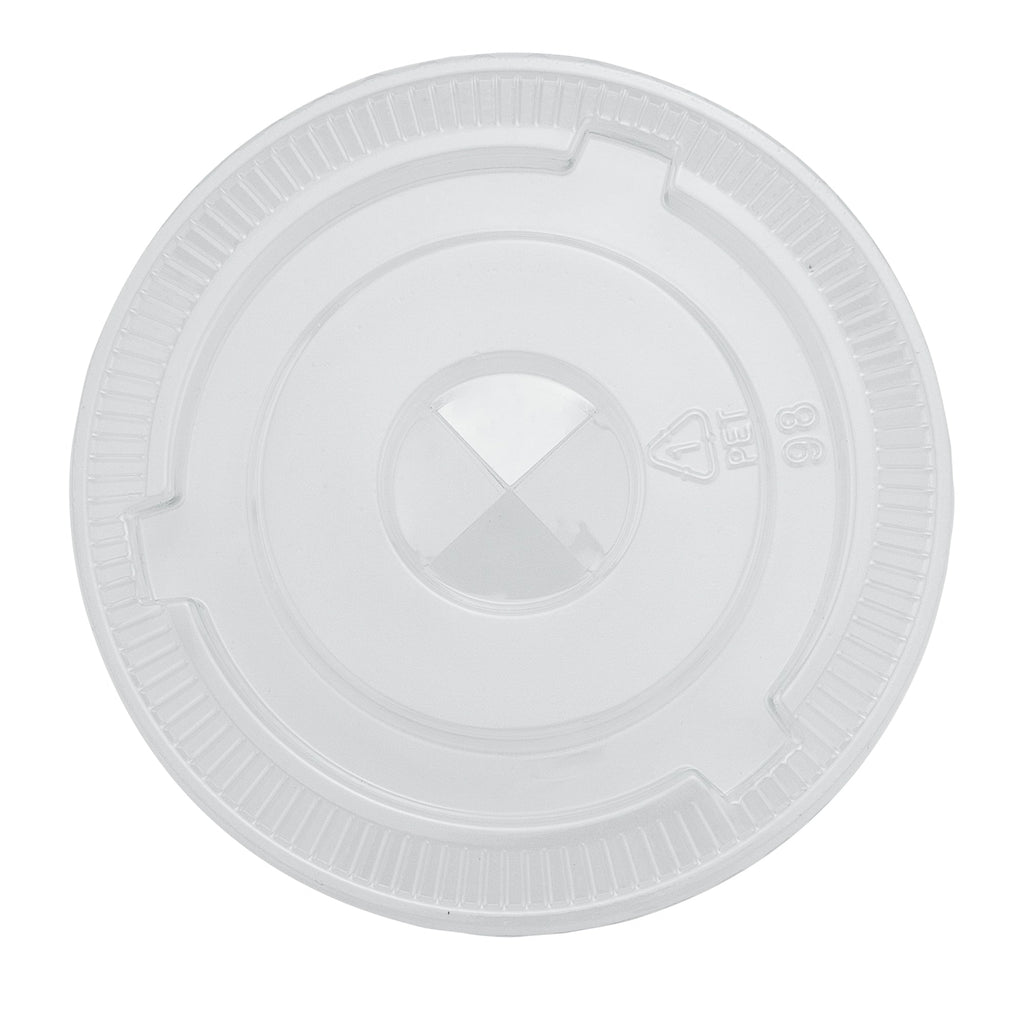 Chef 101 Round Clear Plastic Flat Lid - Fits Plastic Dessert Cup - 3 3/4" x 3 3/4" - 500 count box