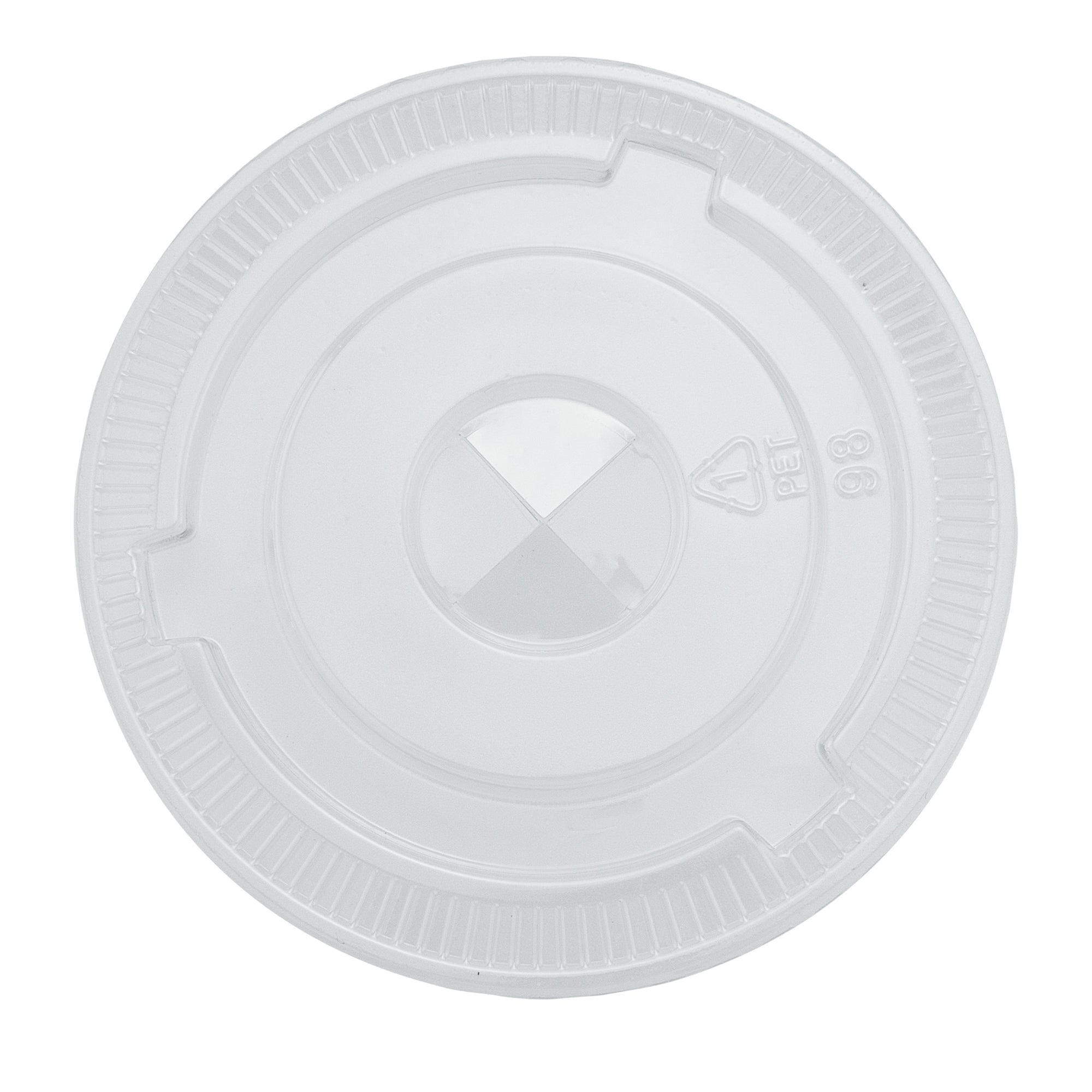 Chef 101 Round Clear Plastic Flat Lid - Fits Plastic Dessert Cup - 3 3/4" x 3 3/4" - 500 count box